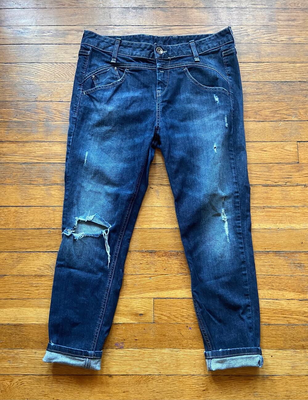 BENETTON Distressed Boyfriend Jeans sz 29